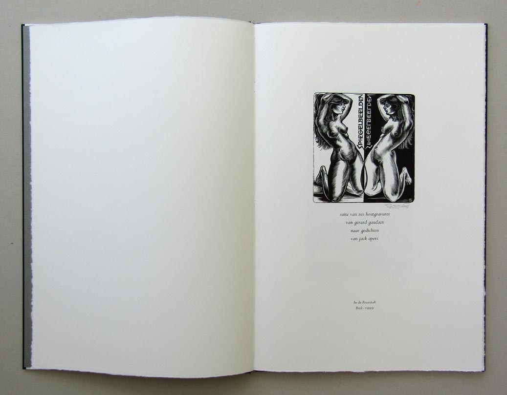 Gerard Gaudaen, Spiegelbeelden (1999), 6 Houtgravures, Jack Apers, 6 gedichten - Afbeelding 4