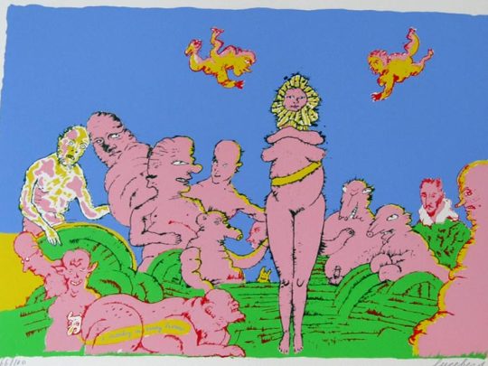 Lucebert - A monkey in every home (1972), Kleurenzeefdruk