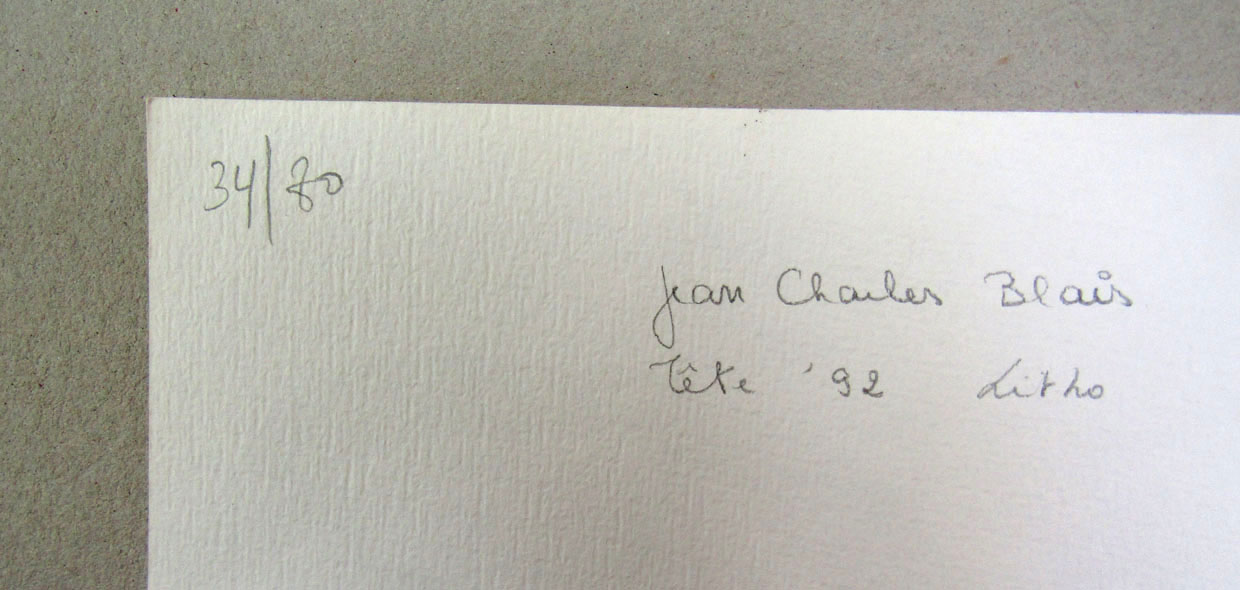 Jean Charles Blais, ‘Tete’, lithografie uitgegeven door Editions Picaron - Afbeelding 4