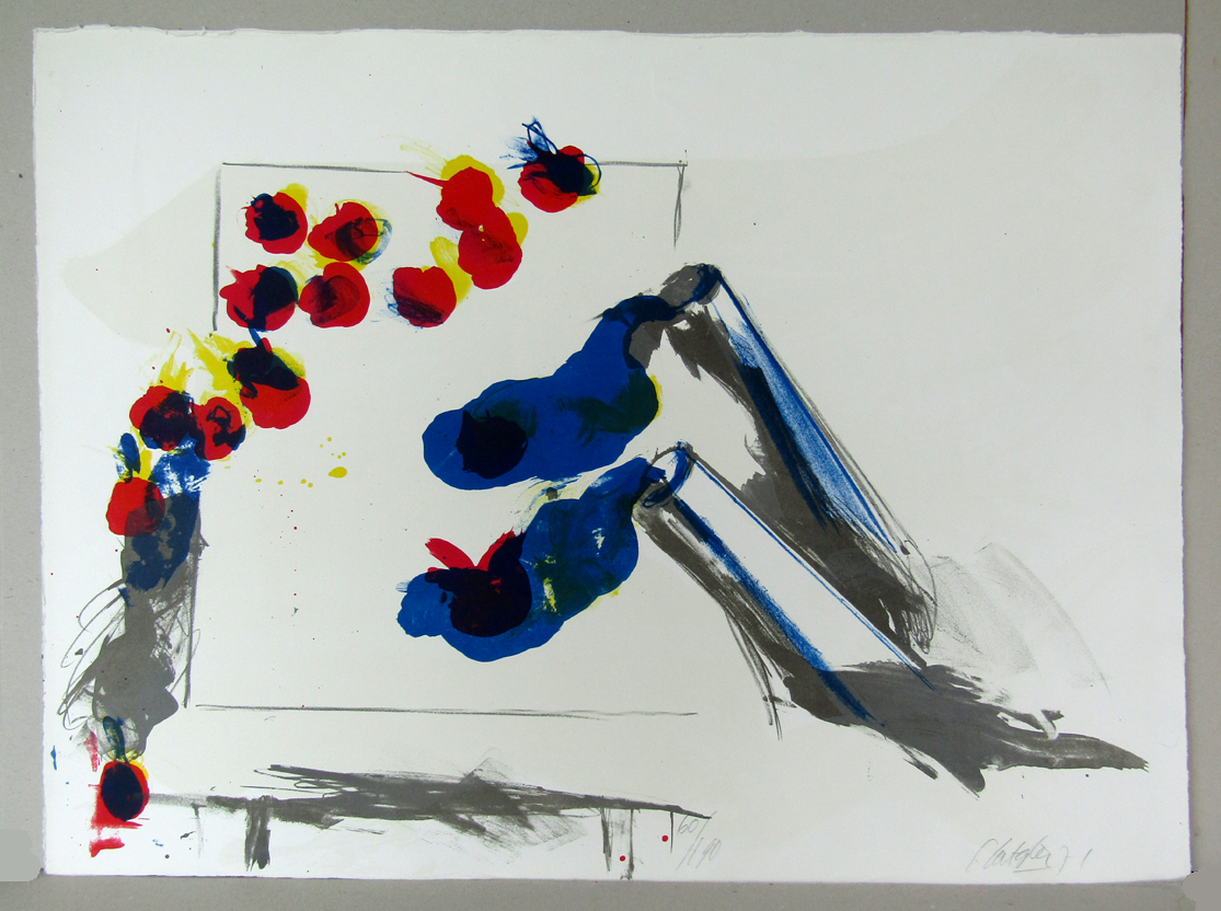 Ger Lataster, ‘Zonder titel’, kleurenlitho, 1971 - Afbeelding 2