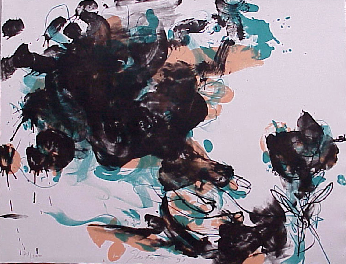 Ger Lataster, ‘Zonder titel’, kleurenlitho, 1991