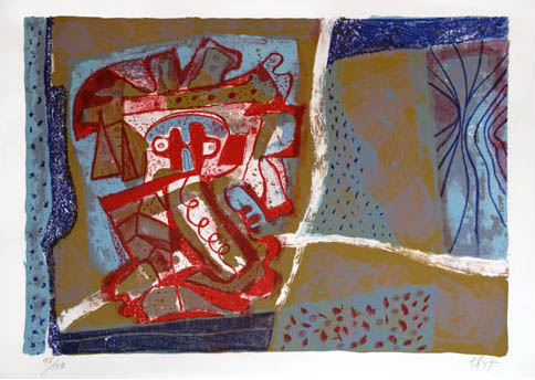 Rodolfo Nieto, ‘Kompositie’, Kleurenlitho, 1 - Afbeelding 2