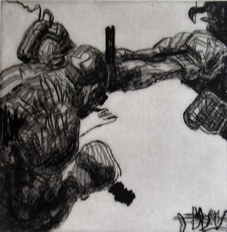 Wainer Vaccari, Surreële kompositie, ets, 2001