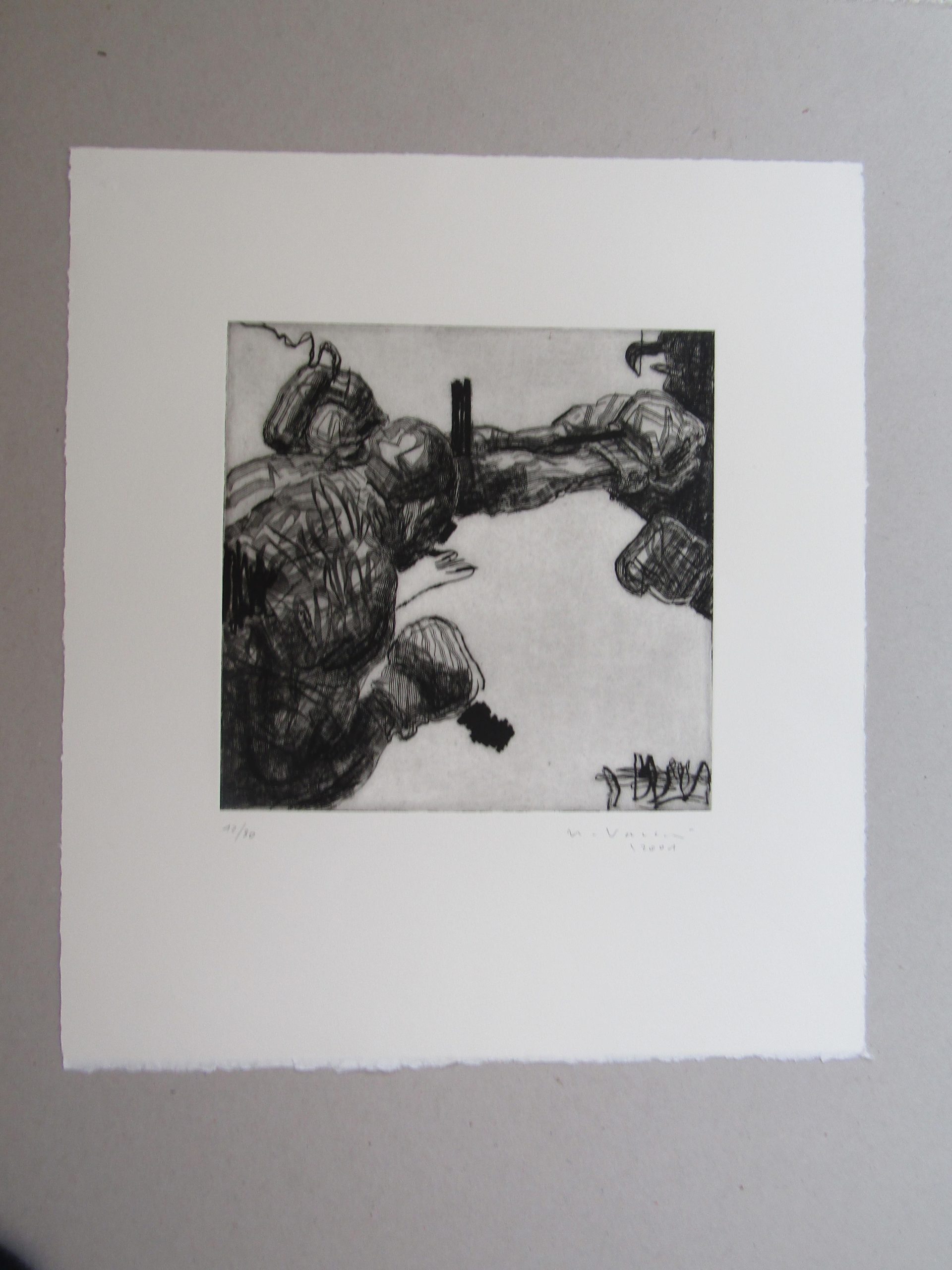 Wainer Vaccari, Surreële kompositie, ets, 2001 - Afbeelding 2