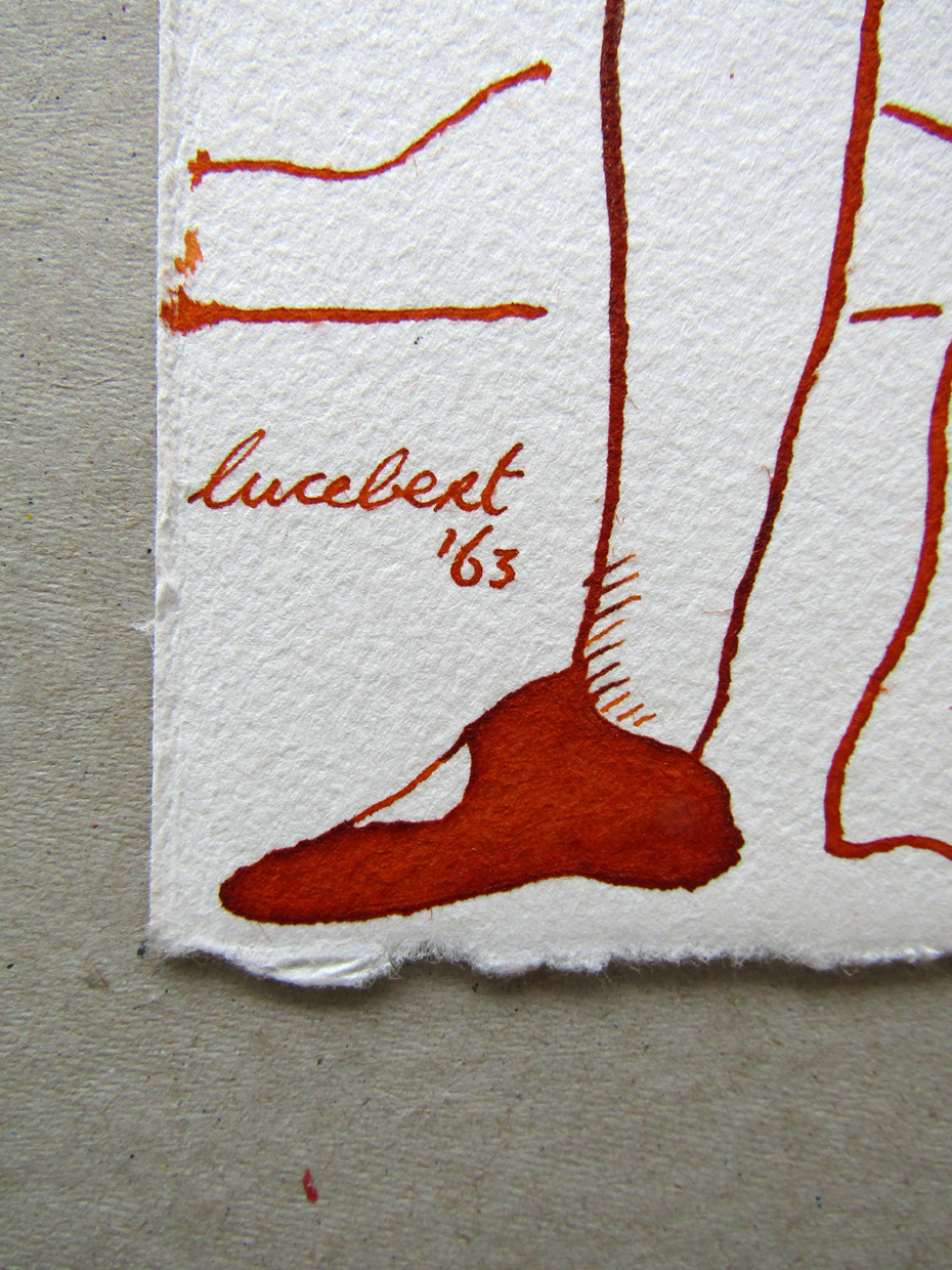 Lucebert, Inkttekening in sanguine (juni 1963), zonder titel - Afbeelding 2