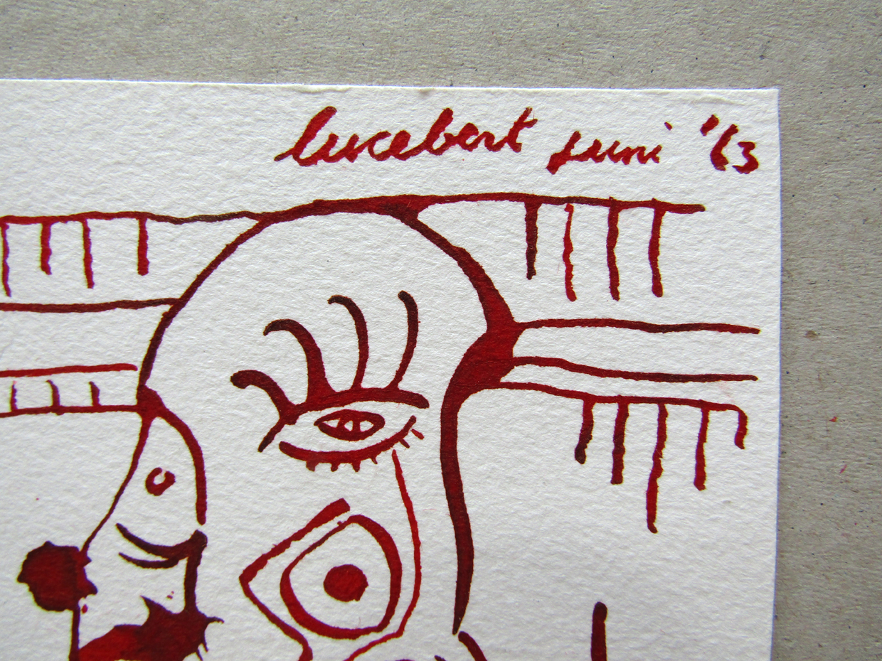 Lucebert, Inkttekening in sanguine (juni 1963), zonder titel (2) - Afbeelding 2