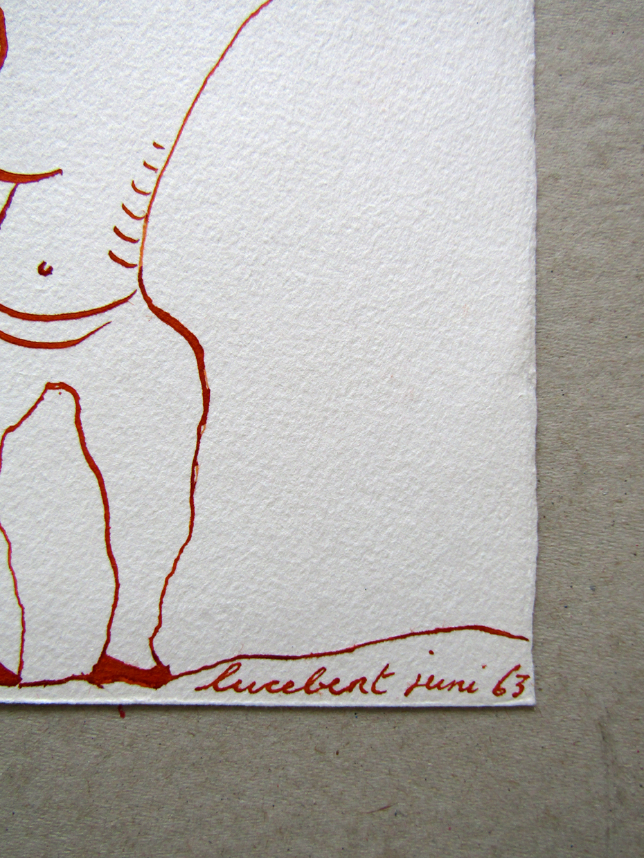 Lucebert, Inkttekening in sanguine (juni 1963), zonder titel (3) - Afbeelding 2